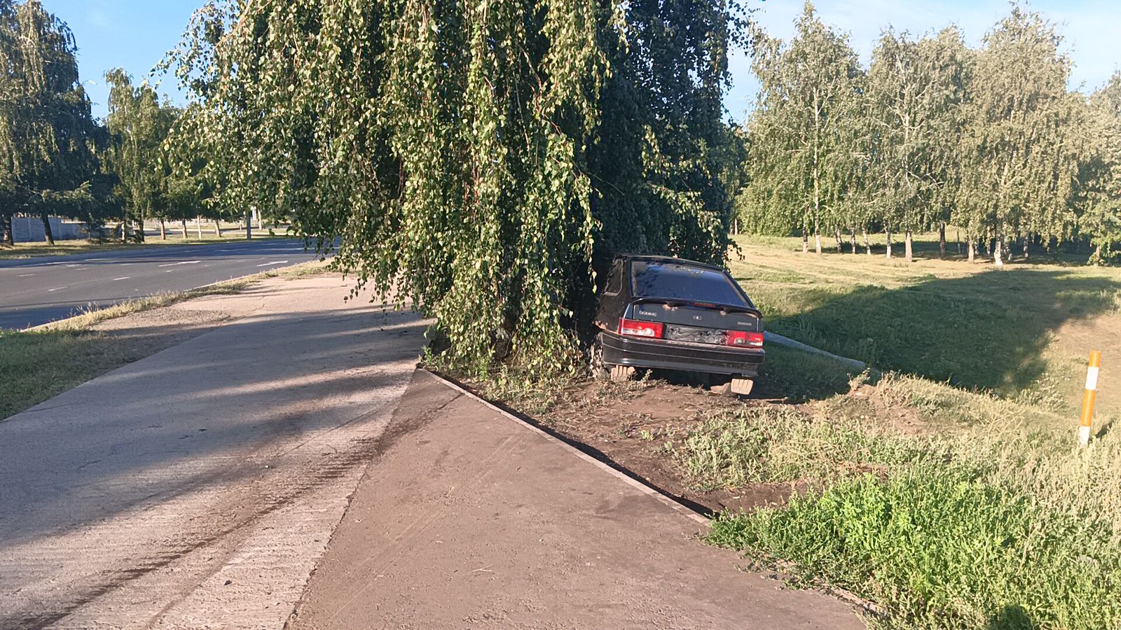 ﻿﻿В Челнах пьяные подростки на машине отца влетели в березу (фото)
