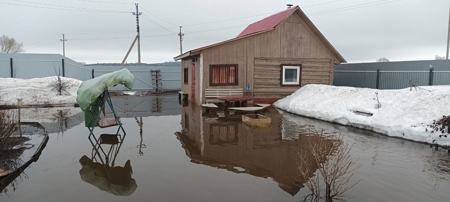 В затопленной деревне под Челнами идет борьба с паводком (видео)