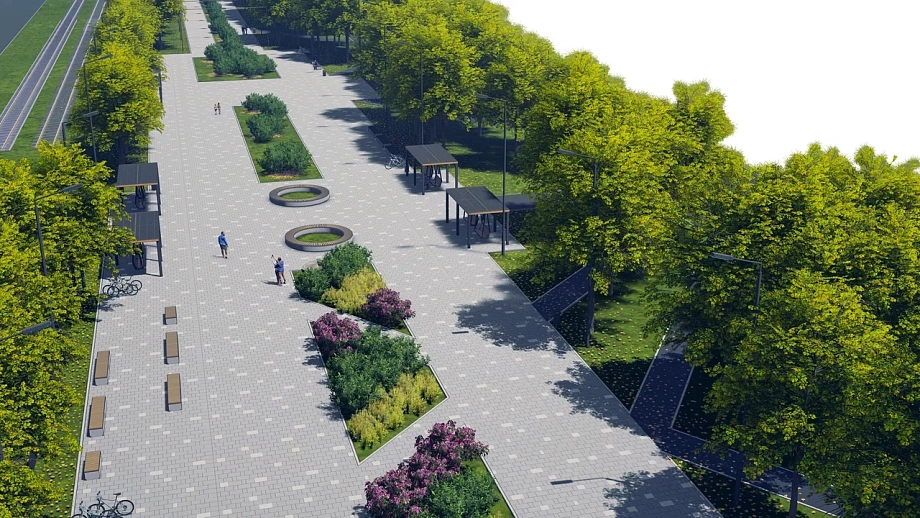 Челнинская компания разрабатывает проект бульвара в Нижнекамске (рендеры)