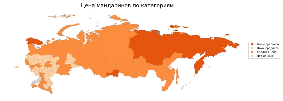 В ВТБ определили регионы с самыми большими любителями мандаринов